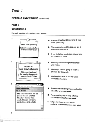 a2 key for schools 1 for the revised 2020 exam student's book with answers with audio with resource bank: authentic practice tests (ket practice tests) - Ảnh 7