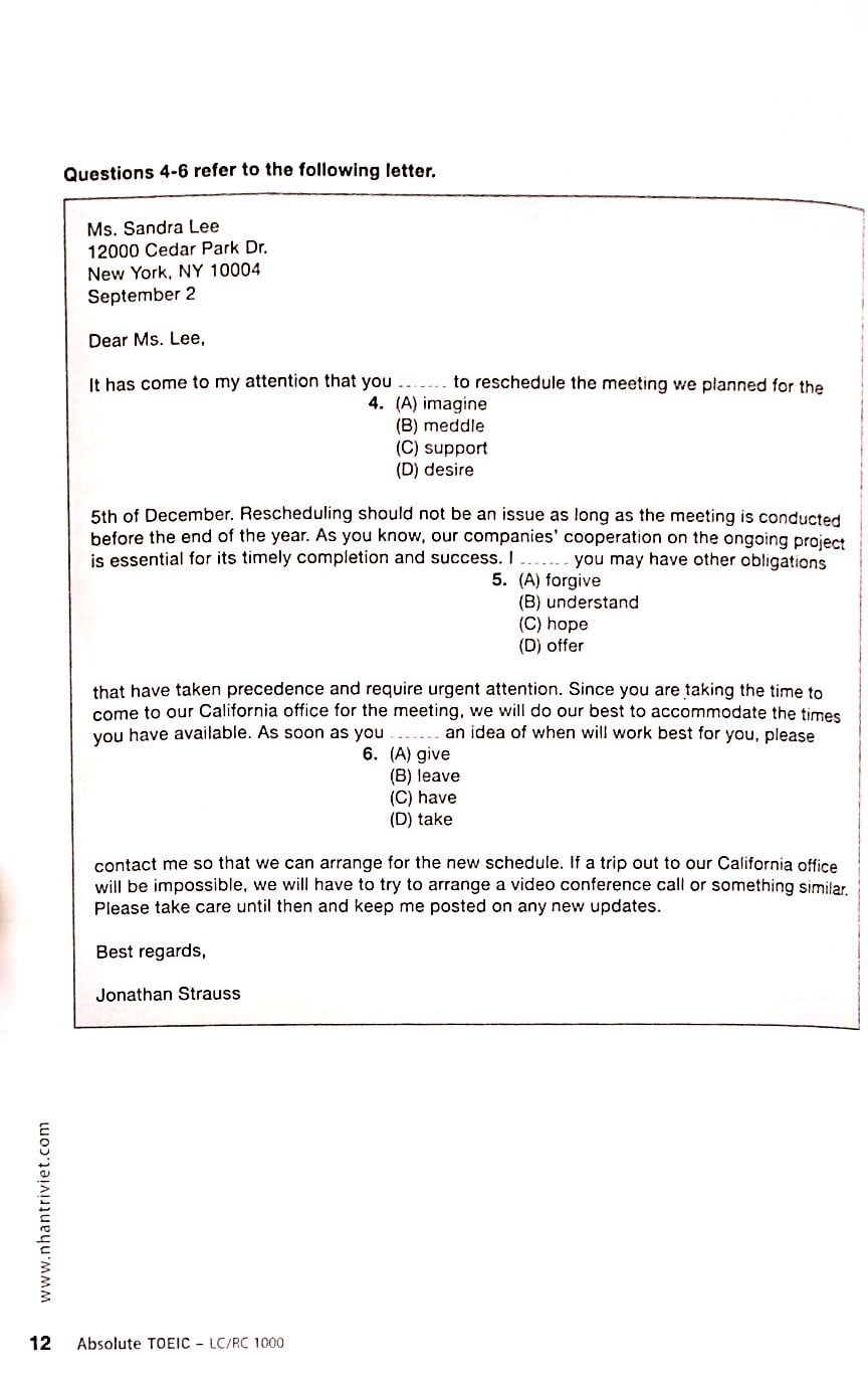 absolute toeic lc/rc 1000 (kèm cd) - Ảnh 7