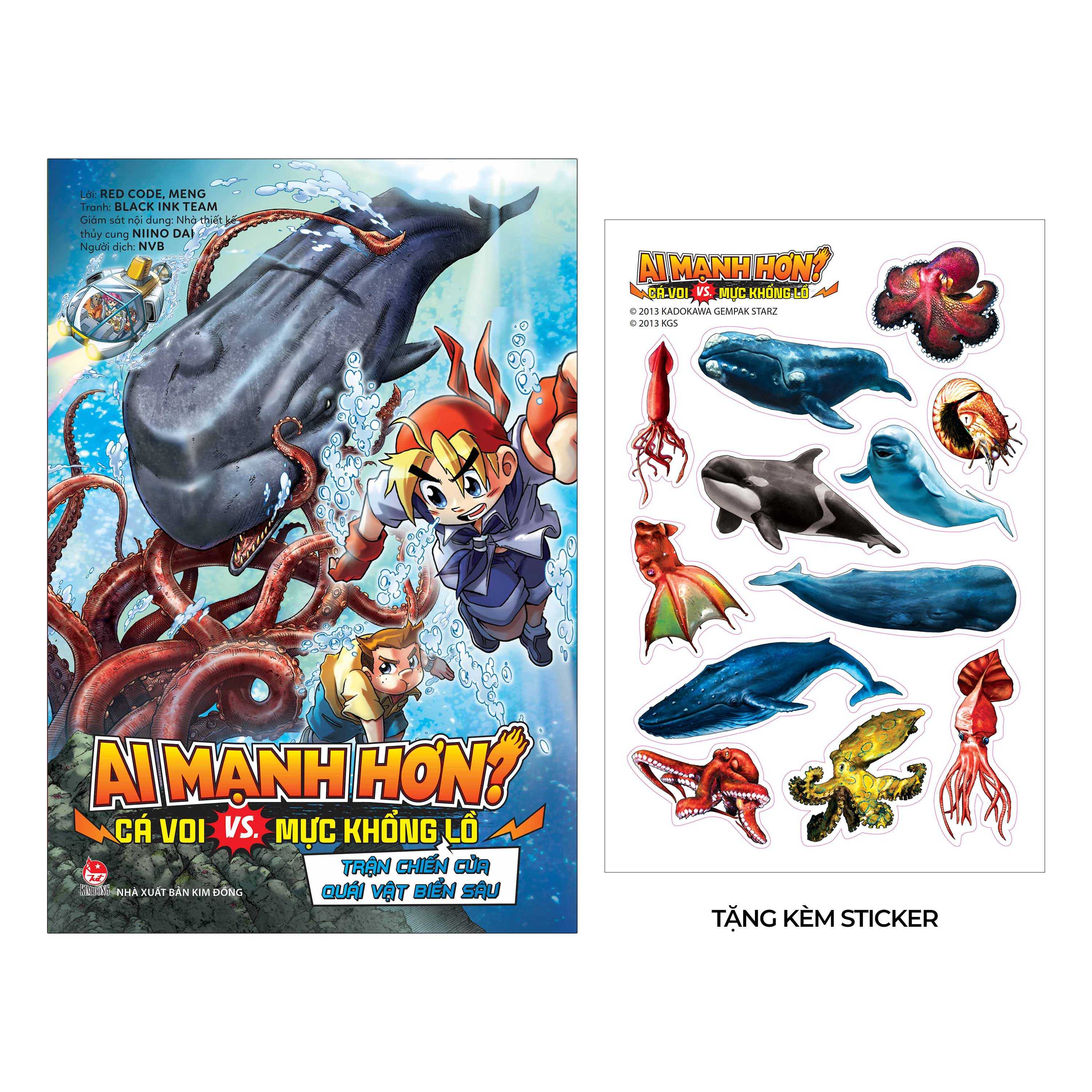 ai mạnh hơn? - cá voi vs. mực khổng lồ - trận chiến của quái vật biển sâu - tặng kèm sticker - Ảnh 2