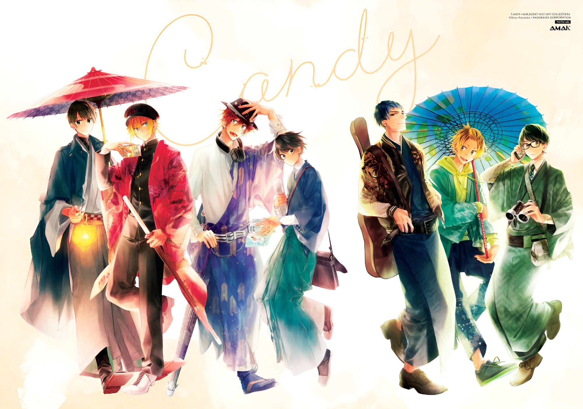 artbook candy - shou harusono art collection - bản đặc biệt - tặng kèm pop-up card tuổi thanh xuân + giá đỡ điện thoại forever youth + set 4 postcard sweet memories + clearfile đôi day and night a4 + poster a3 taisho + huy hiệu siêu cực đại donuts - Ảnh 7