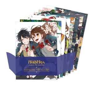 artbook horimiya - album tốt nghiệp - bìa cứng - bản boxset sưu tầm - tặng kèm 1 box nam châm + 1 shikishi có chữ kí 2 tác giả + 2 huy hiệu acrylic + 11 photocard “halloween” + 8 photocard “tốt nghiệp” - Ảnh 5