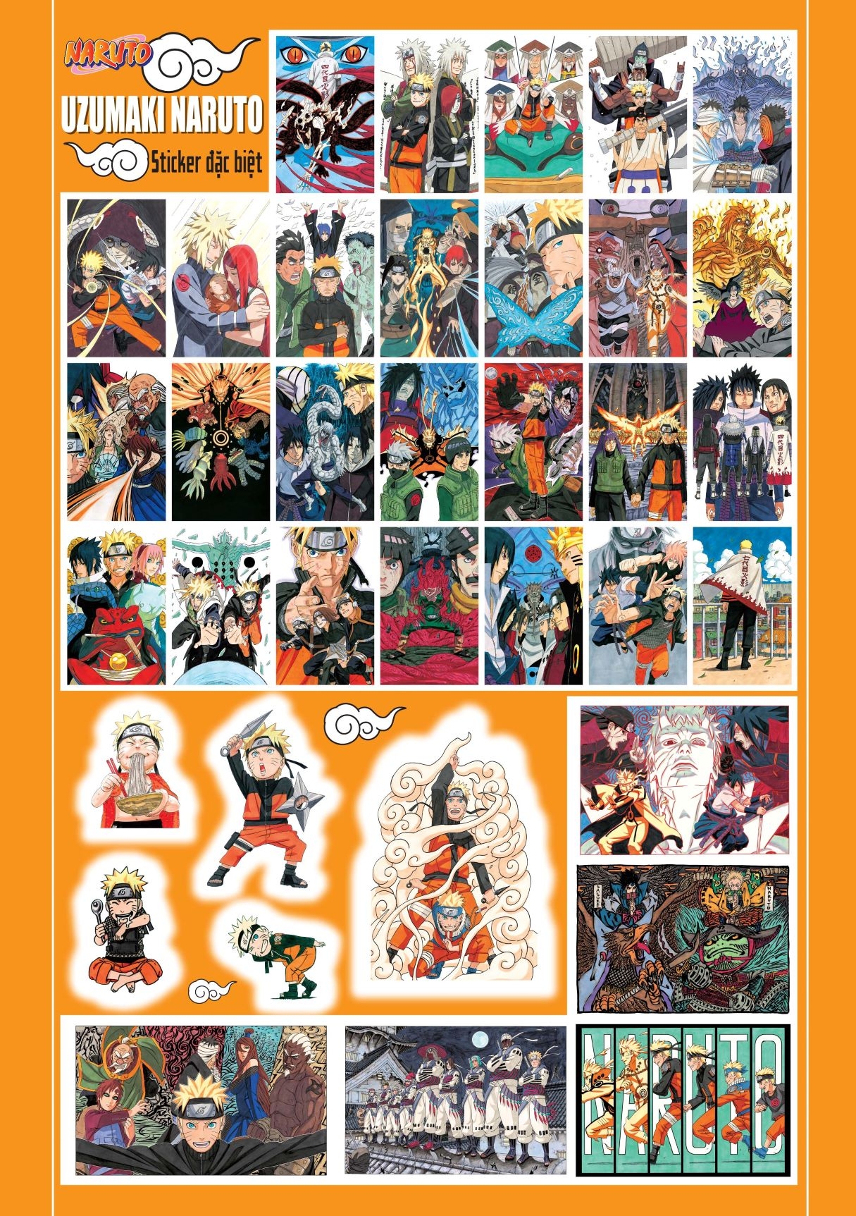 artbook naruto - tuyển tập tranh masashi kishimoto - uzumaki naruto - tặng kèm poster gập + bảng sticker - Ảnh 3