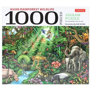 asian rainforest wildlife - 1000 piece jigsaw puzzle: finished size 29 in x 20 inch (73.7 x 50.8 cm) - Ảnh 3