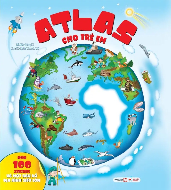 Atlas cho trẻ em - Hơn 100 Sticker và bản đồ địa hình siêu lớn - Ảnh 2