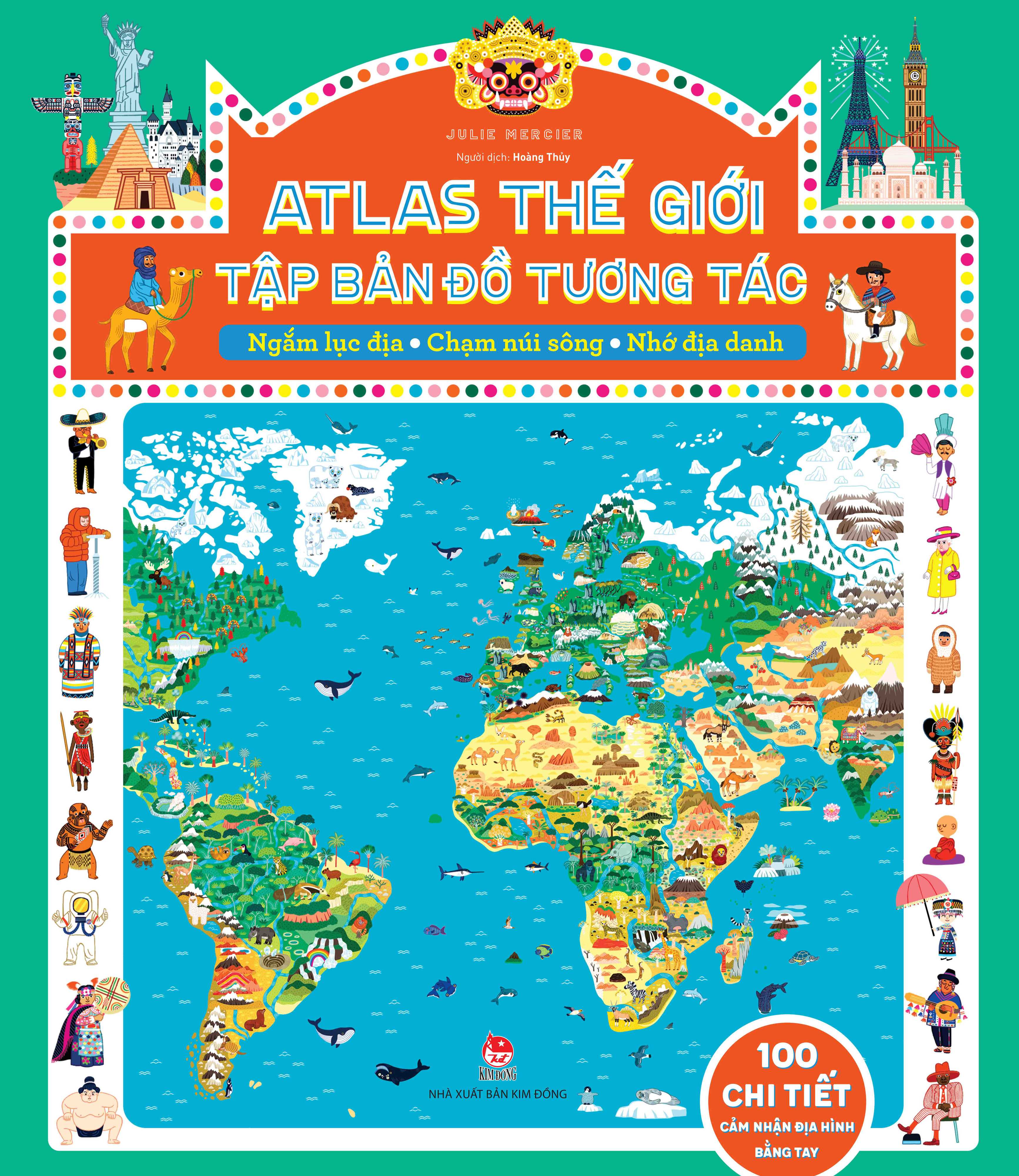 atlas thế giới - tập bản đồ tương tác - ngắm lục địa - chạm núi sông - nhớ địa danh - bài cứng - Ảnh 2