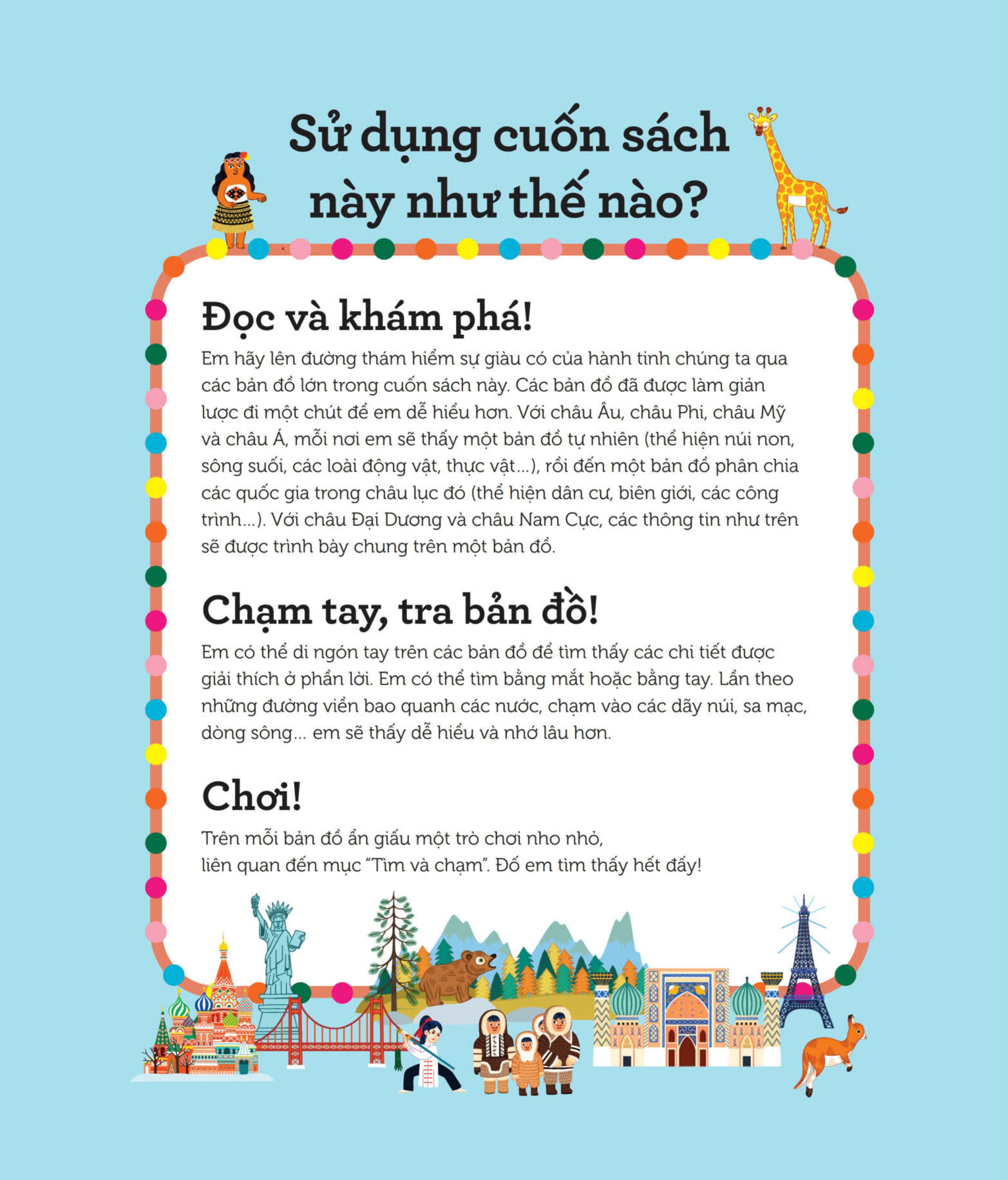 atlas thế giới - tập bản đồ tương tác - ngắm lục địa - chạm núi sông - nhớ địa danh - bài cứng - Ảnh 3