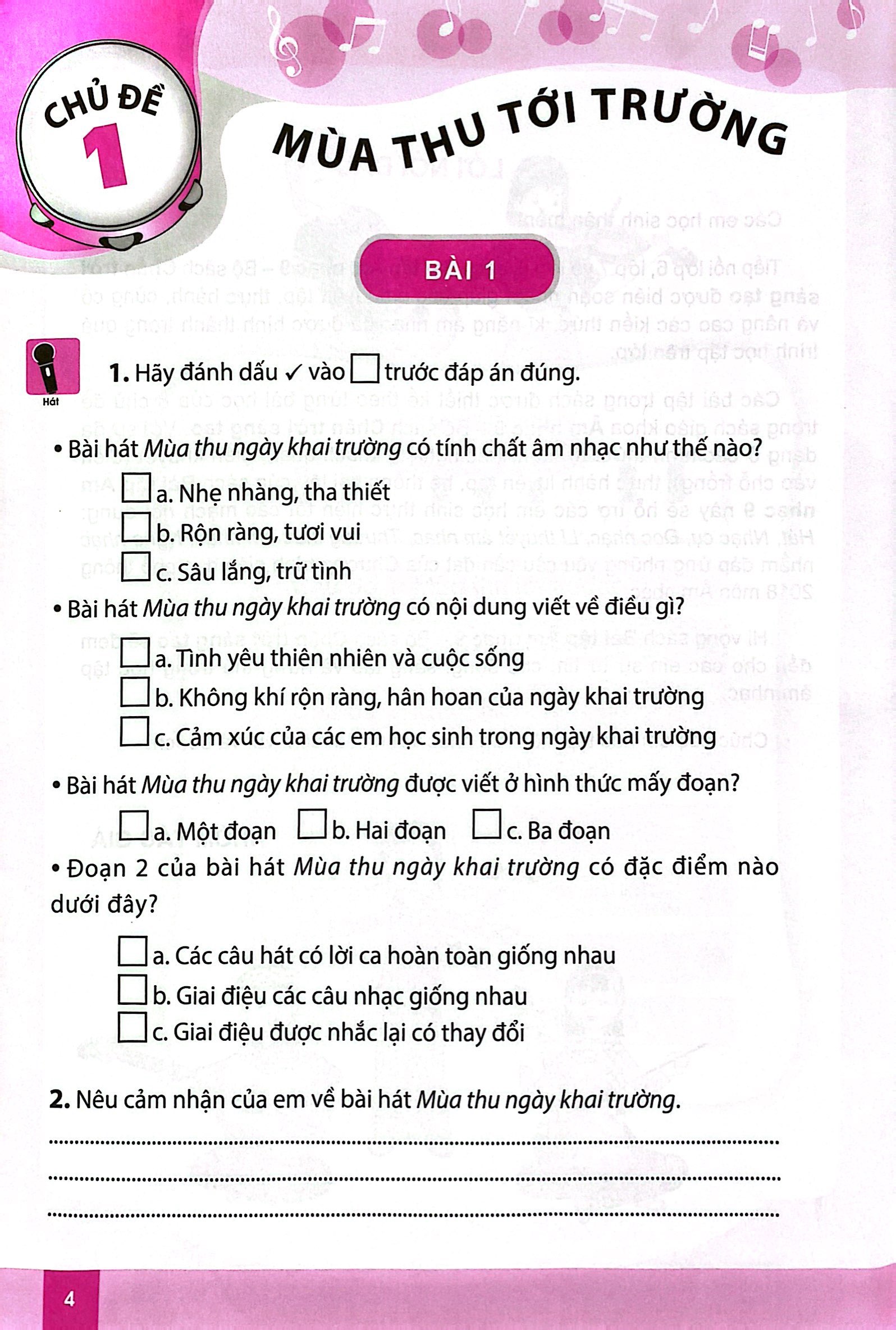 bài tập âm nhạc 9 (chân trời) (chuẩn) - Ảnh 5