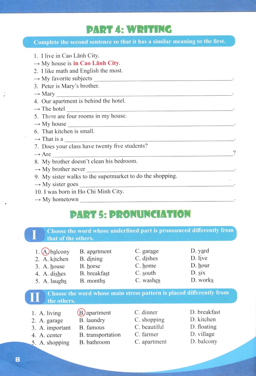 bài tập bổ trợ toàn diện tiếng anh 6 - Ảnh 8