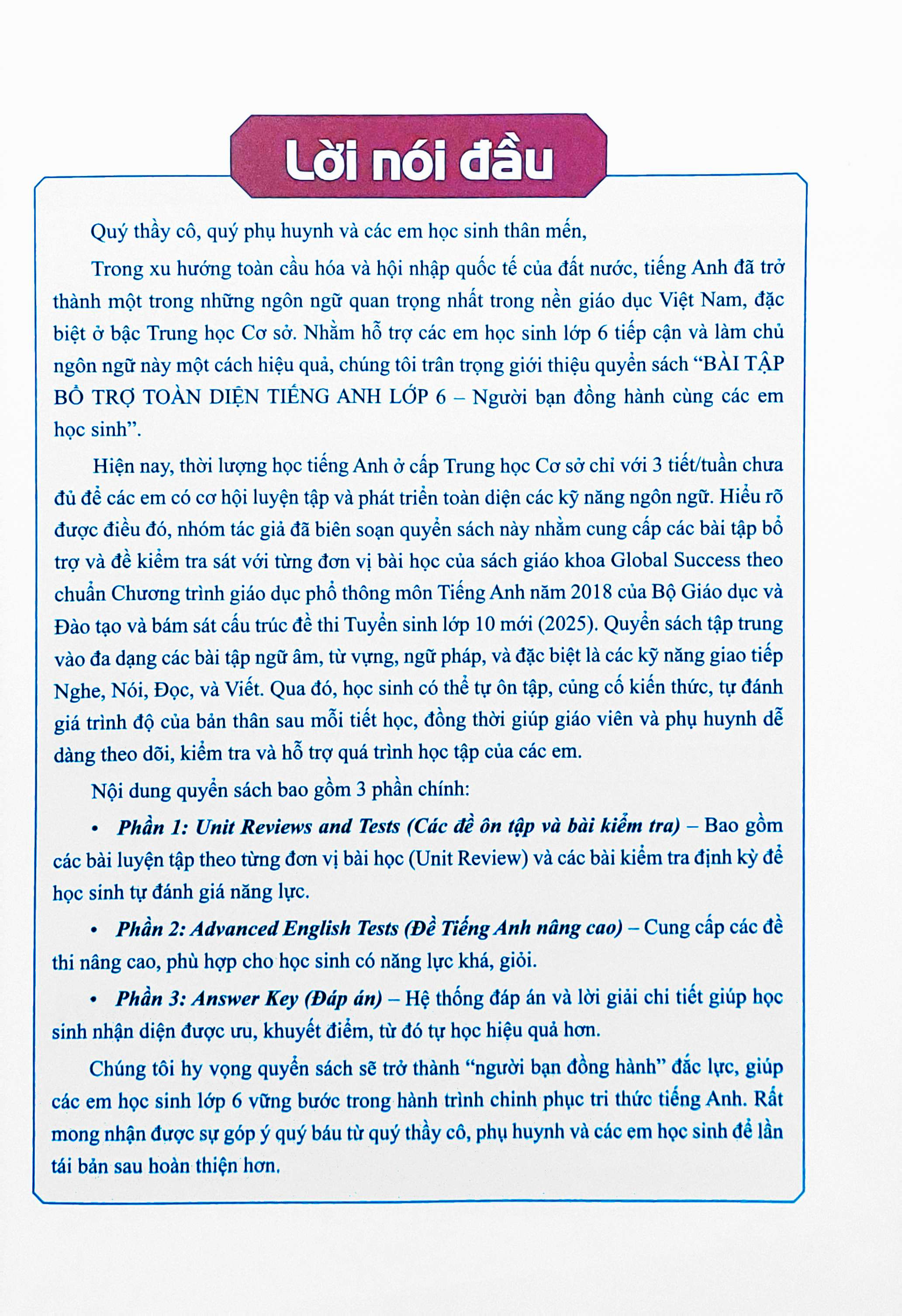 Bài Tập Bổ Trợ Toàn Diện Tiếng Anh 6 (Theo Chương Trình Global Success) - Ảnh 3