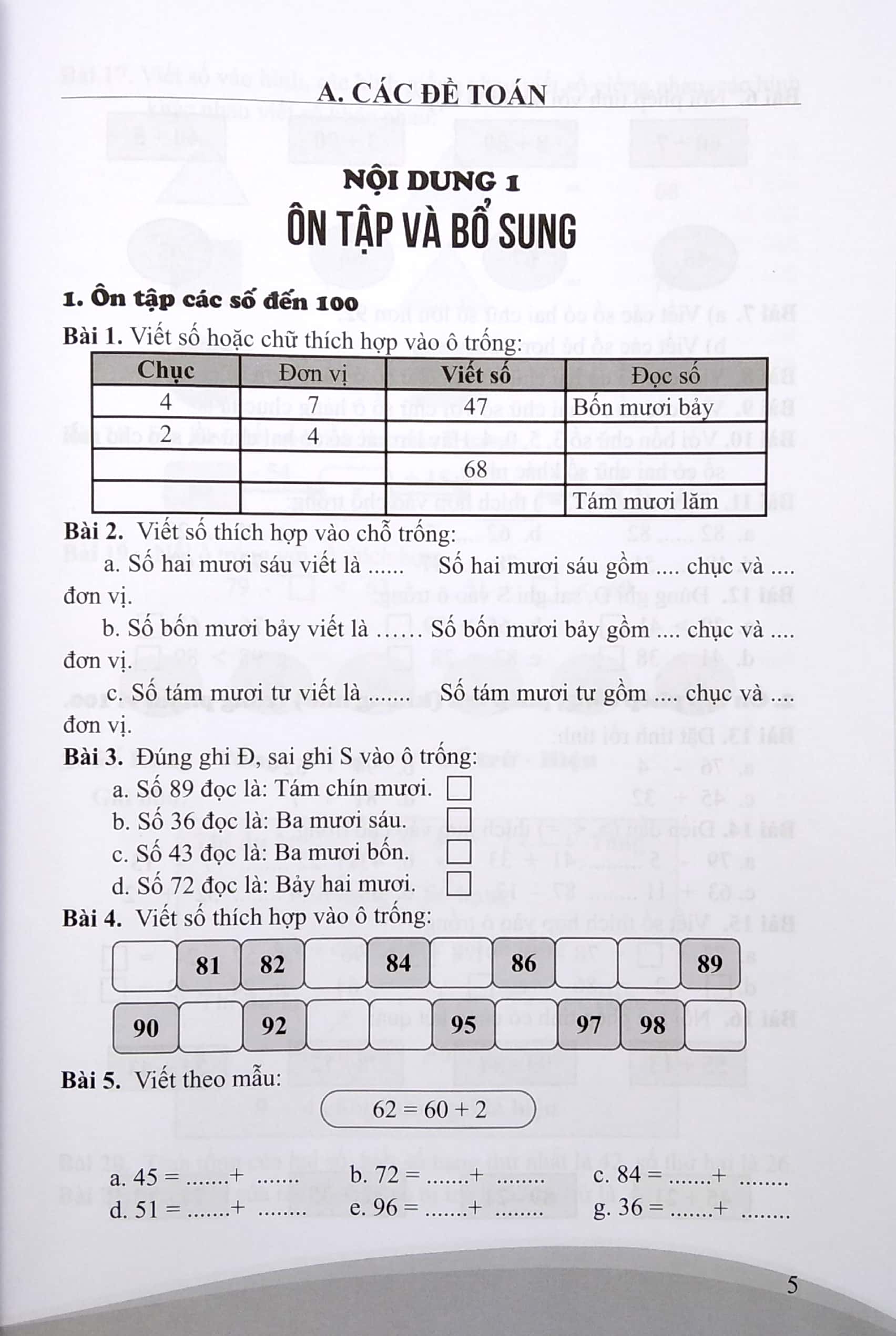 bài tập cơ bản và nâng cao toán lớp 2 (theo chương trình tiểu học mới) - Ảnh 5