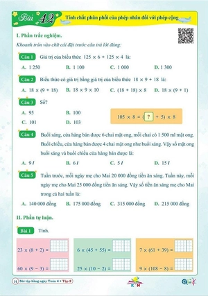 bài tập hằng ngày toán 4 - tập 2 (kết nối) - Ảnh 4
