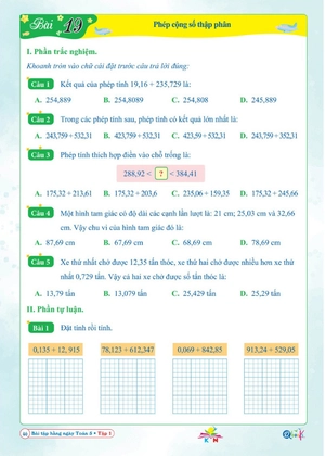 bài tập hằng ngày toán 5 - tập 1 (kết nối) - Ảnh 4