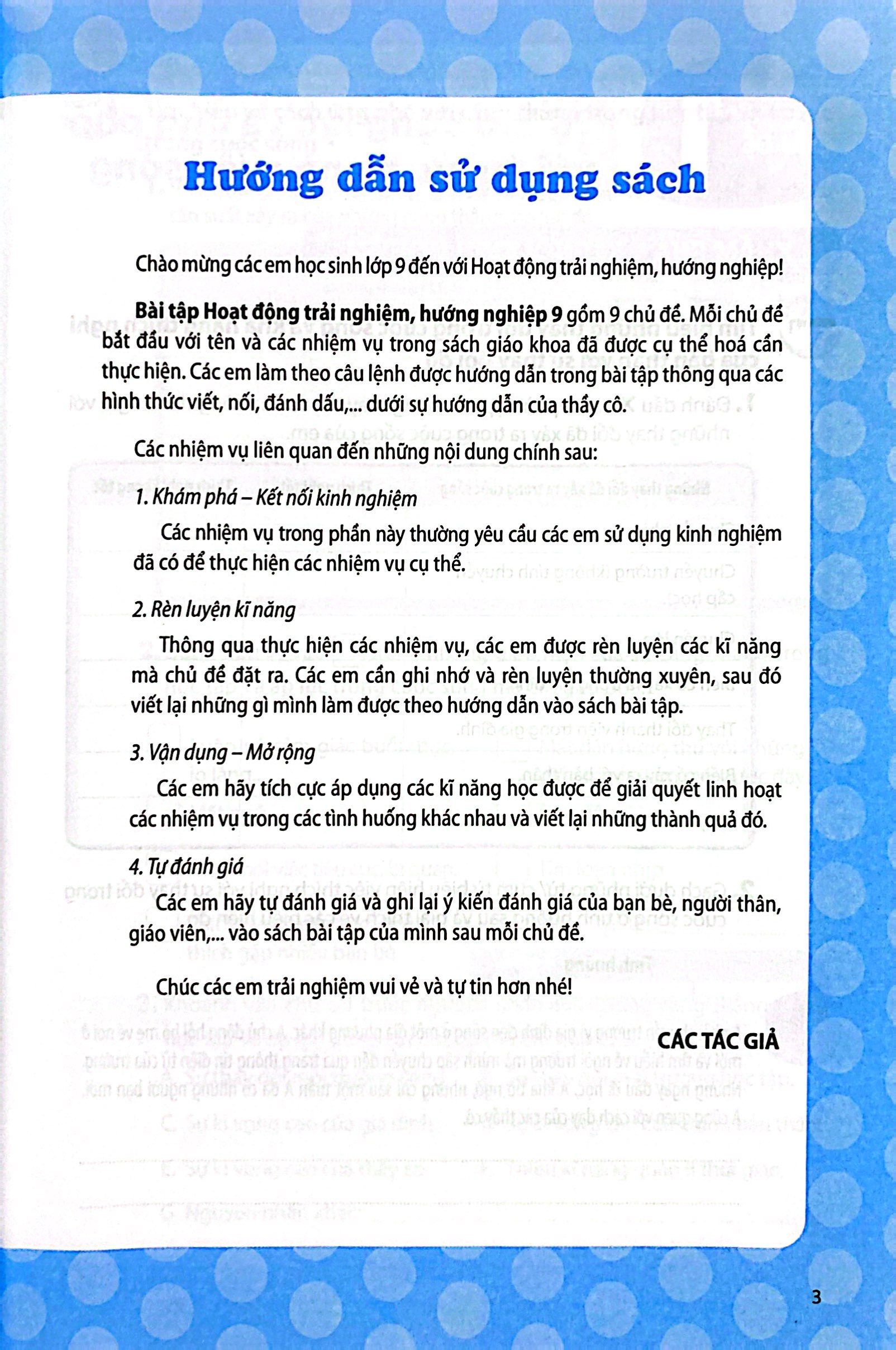 bài tập hoạt động trải nghiệm, hướng nghiệp 9 - bản 1 (chân trời) (chuẩn) - Ảnh 4
