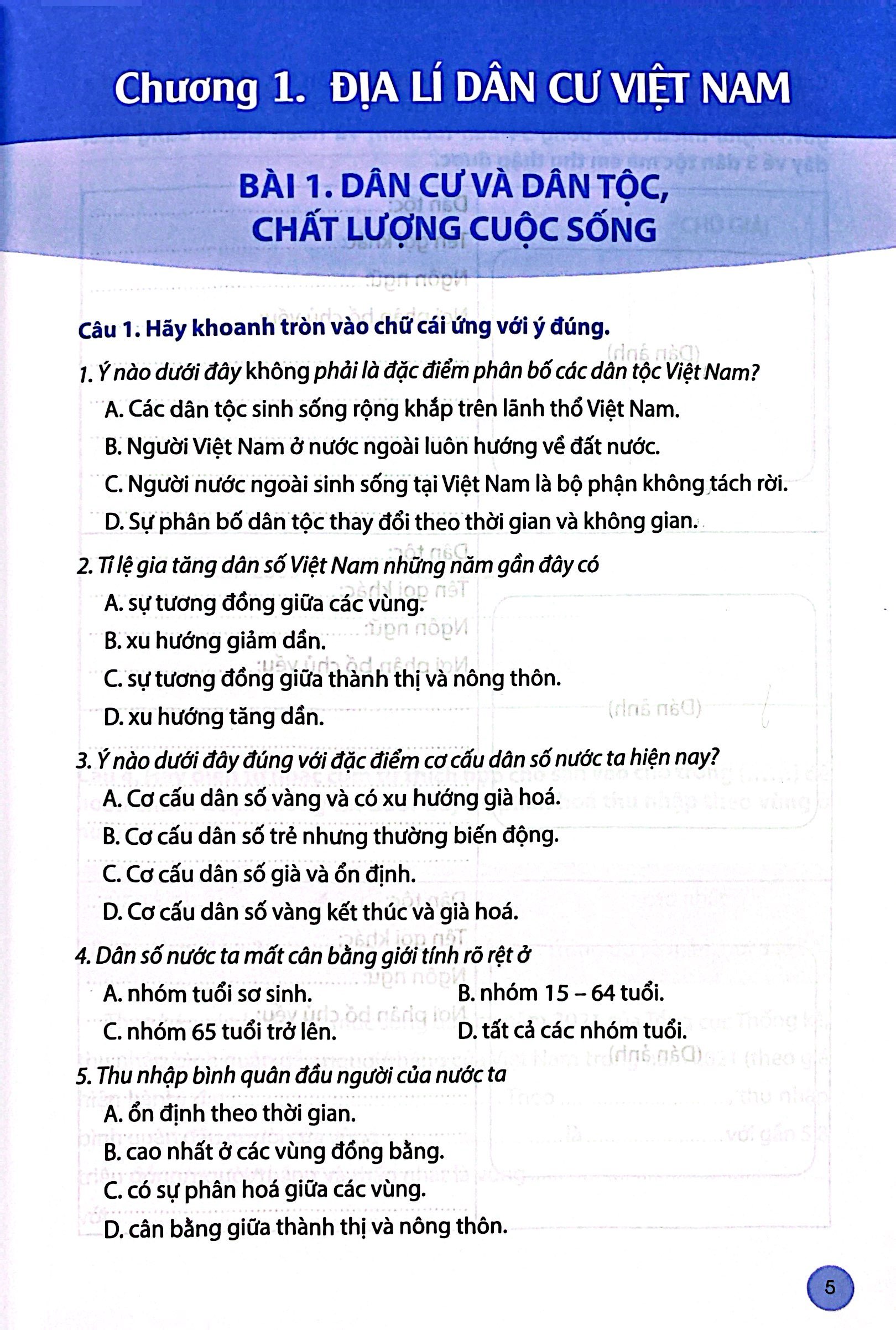 bài tập lịch sử và địa lí 9 - phần địa lí (chân trời) (chuẩn) - Ảnh 5