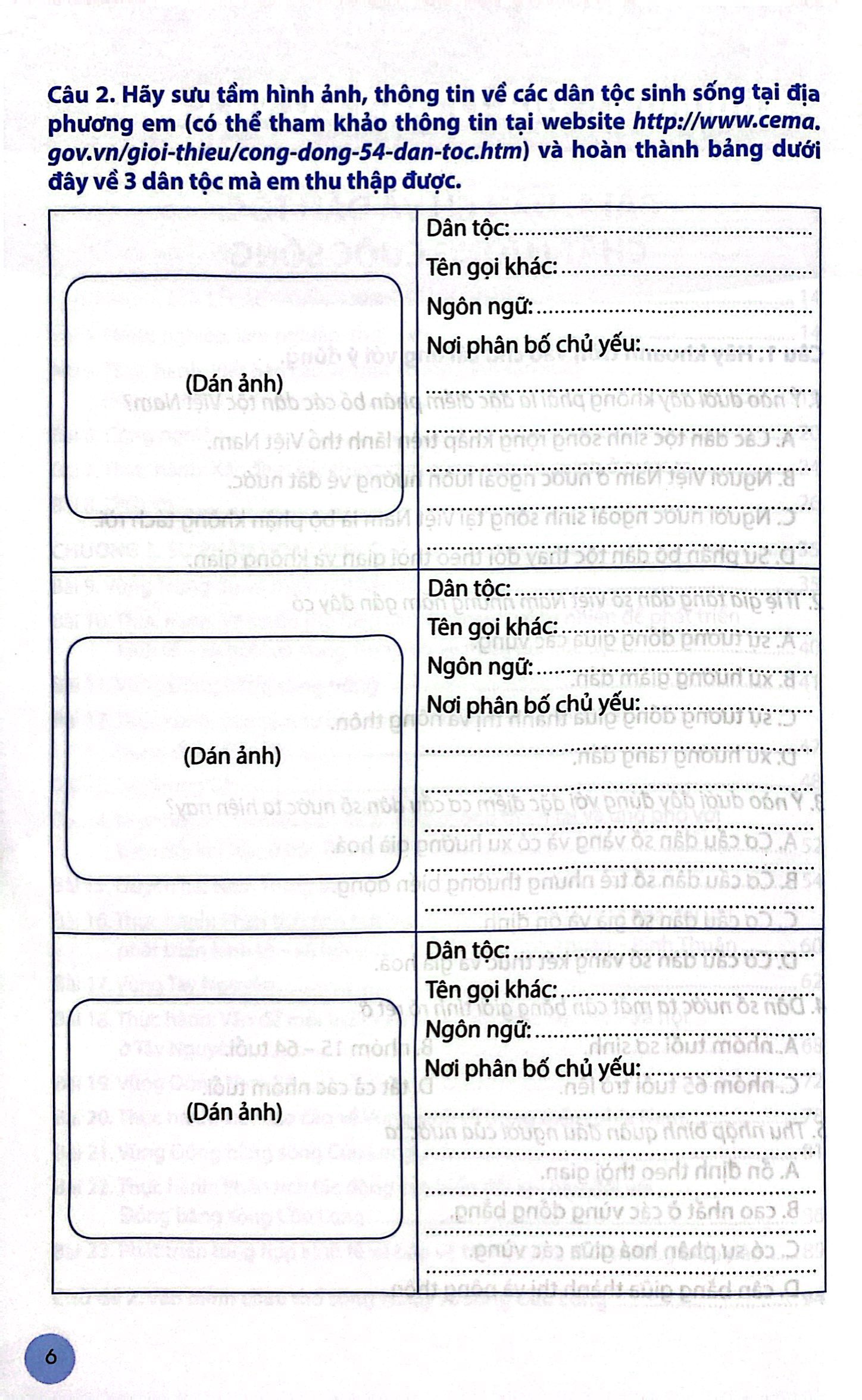 bài tập lịch sử và địa lí 9 - phần địa lí (chân trời) (chuẩn) - Ảnh 6