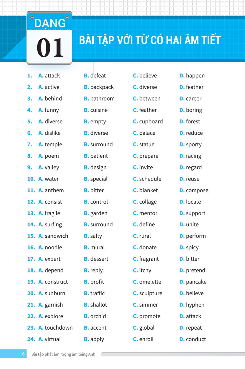 bài tập phát âm trọng âm tiếng anh - ôn thi vào lớp 10 và 10 chuyên - Ảnh 8