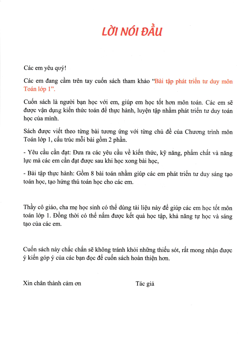 bài tập phát triển tư duy sáng tạo môn toán lớp 1 (biên soạn theo chương trình sách giáo khoa mới) - Ảnh 3
