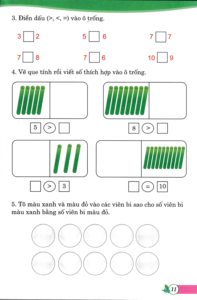 bài tập phát triển tư duy sáng tạo môn toán lớp 1 (biên soạn theo chương trình sách giáo khoa mới) - Ảnh 7