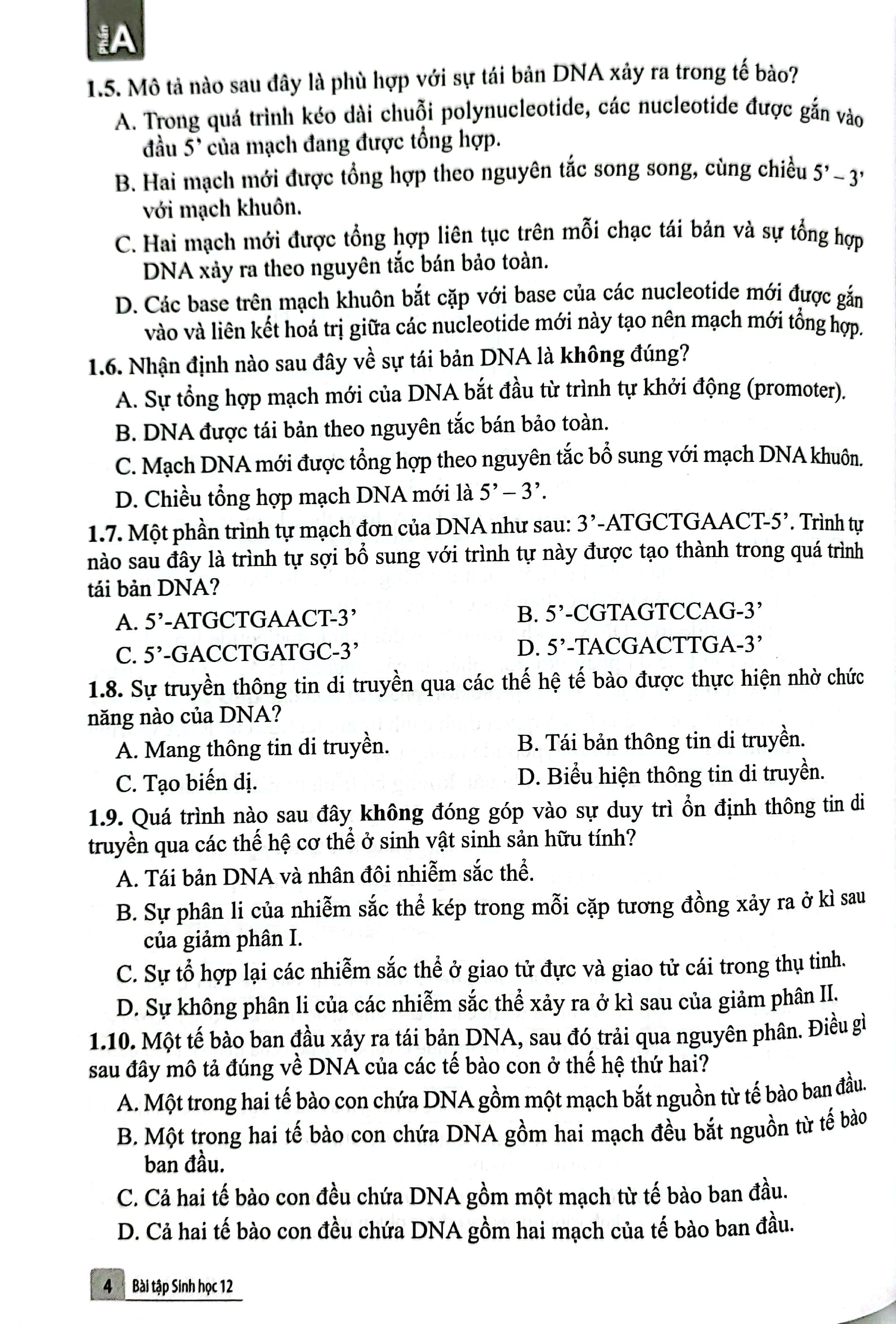 Bài Tập Sinh Học 12 (Cánh Diều) (Chuẩn) - Ảnh 6