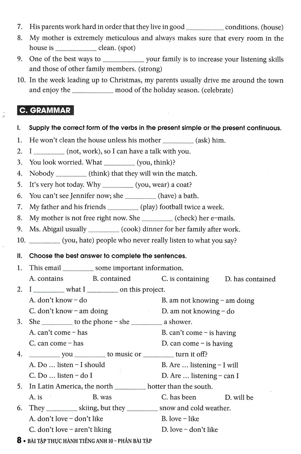 bài tập thực hành tiếng anh 10 - có đáp án (dùng kèm sgk tiếng anh 10 global success) - Ảnh 8