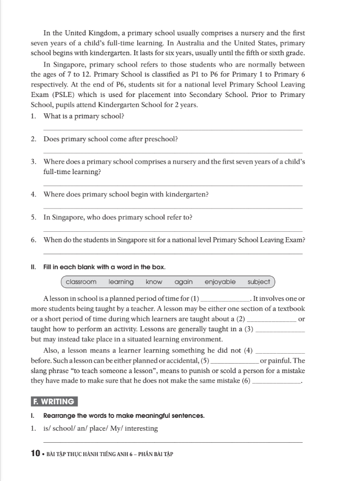 bài tập thực hành tiếng anh 6 (không đáp án) - dùng kèm sgk tiếng anh 6 global success (2022) - Ảnh 10