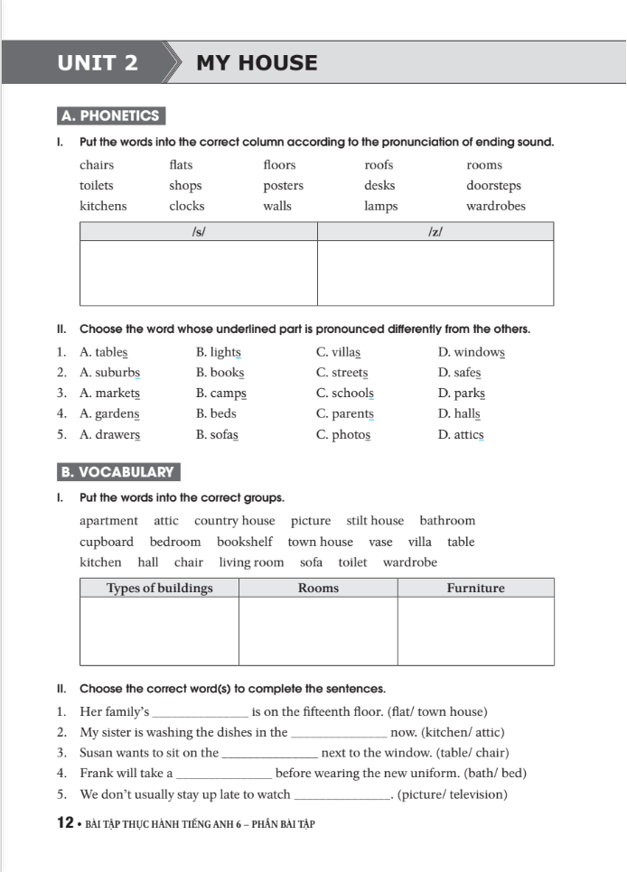 bài tập thực hành tiếng anh 6 (không đáp án) - dùng kèm sgk tiếng anh 6 global success (2022) - Ảnh 12