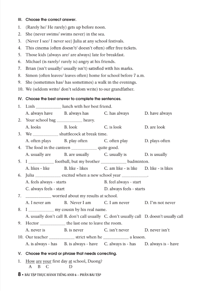 bài tập thực hành tiếng anh 6 (không đáp án) - dùng kèm sgk tiếng anh 6 global success (2022) - Ảnh 8