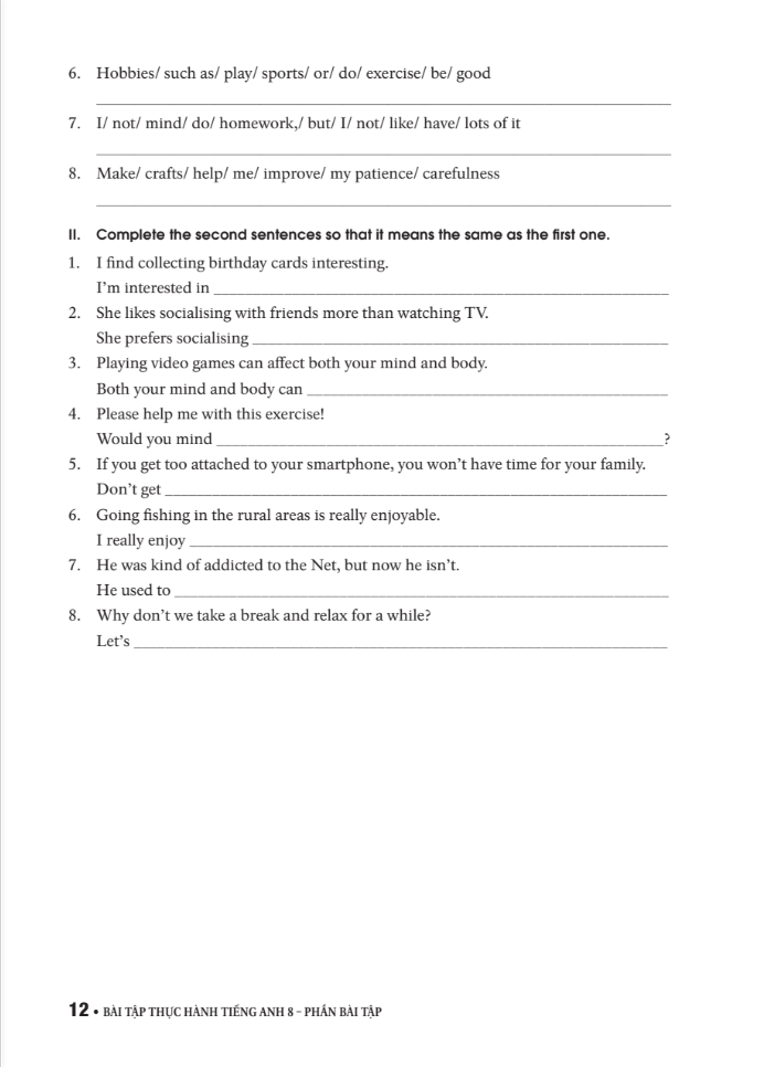 bài tập thực hành tiếng anh 8 theo chương trình mới của bộ giáo dục và đào tạo (không đáp án) - 2020 - Ảnh 12
