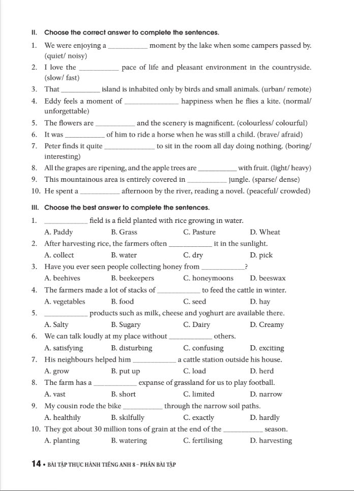 bài tập thực hành tiếng anh 8 theo chương trình mới của bộ giáo dục và đào tạo (không đáp án) - 2020 - Ảnh 14