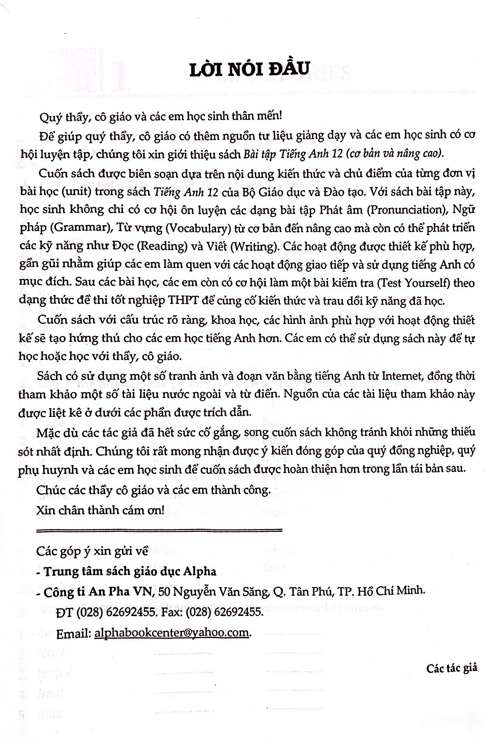 bài tập tiếng anh 12 (cơ bản và nâng cao) - Ảnh 3