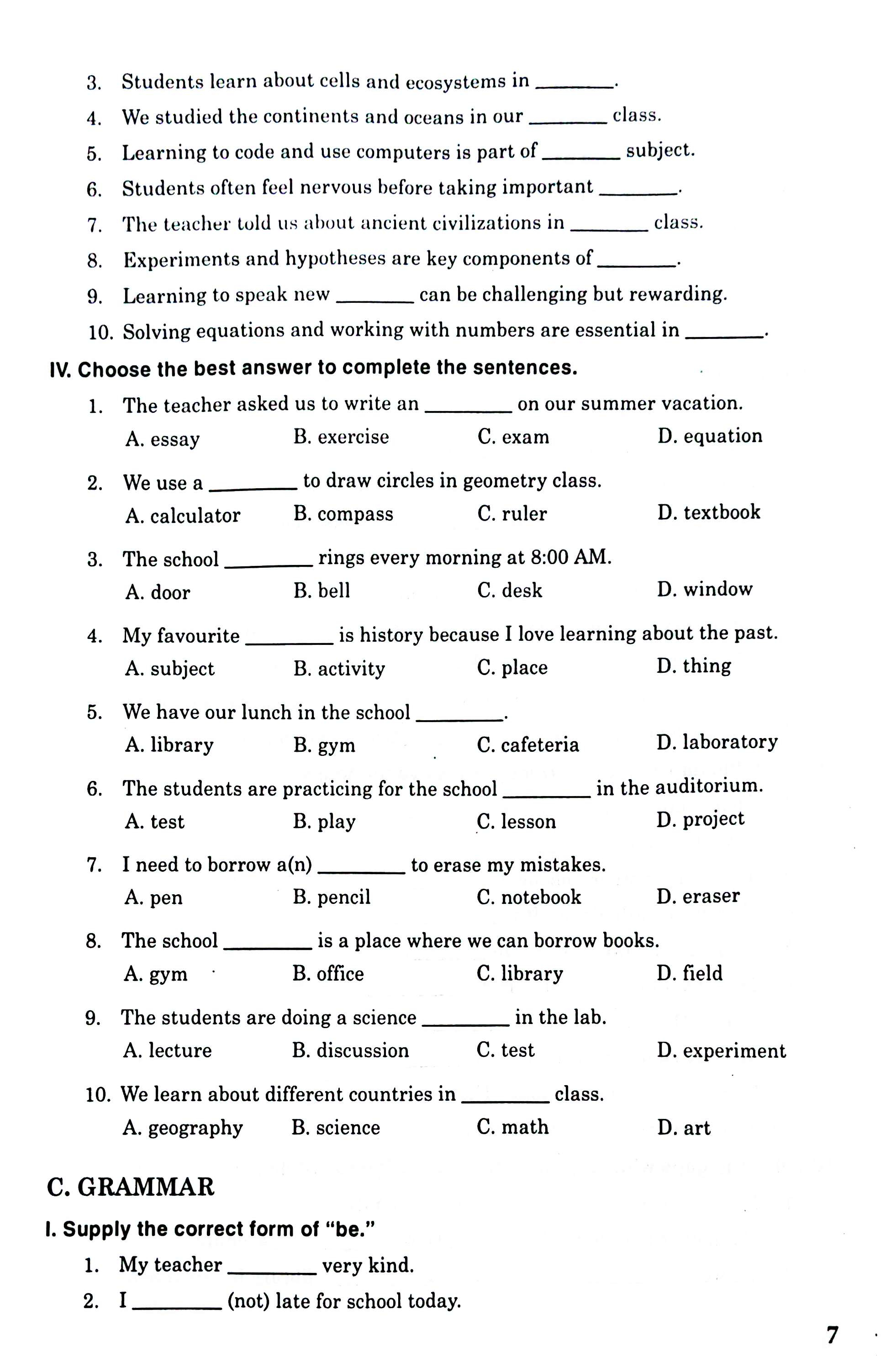 Bài Tập Tiếng Anh 7 (Friends Plus) - Ảnh 6