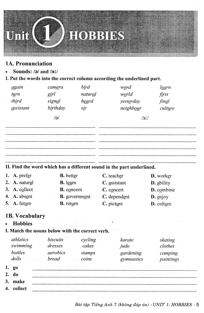 bài tập tiếng anh 7 (kết nối) (không đáp án) - Ảnh 5