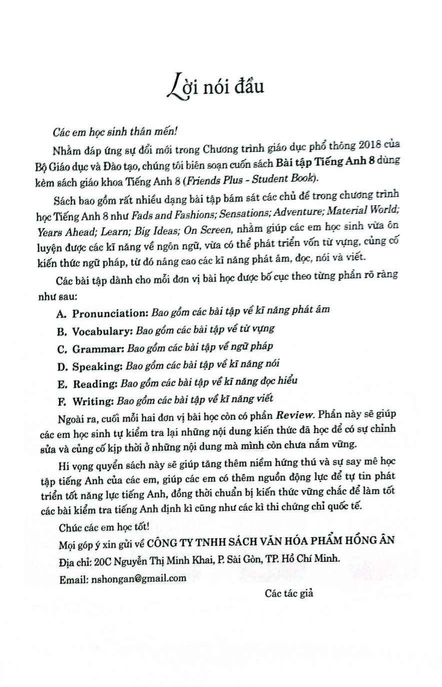 Bài Tập Tiếng Anh 8 (Friends Plus) - Ảnh 2