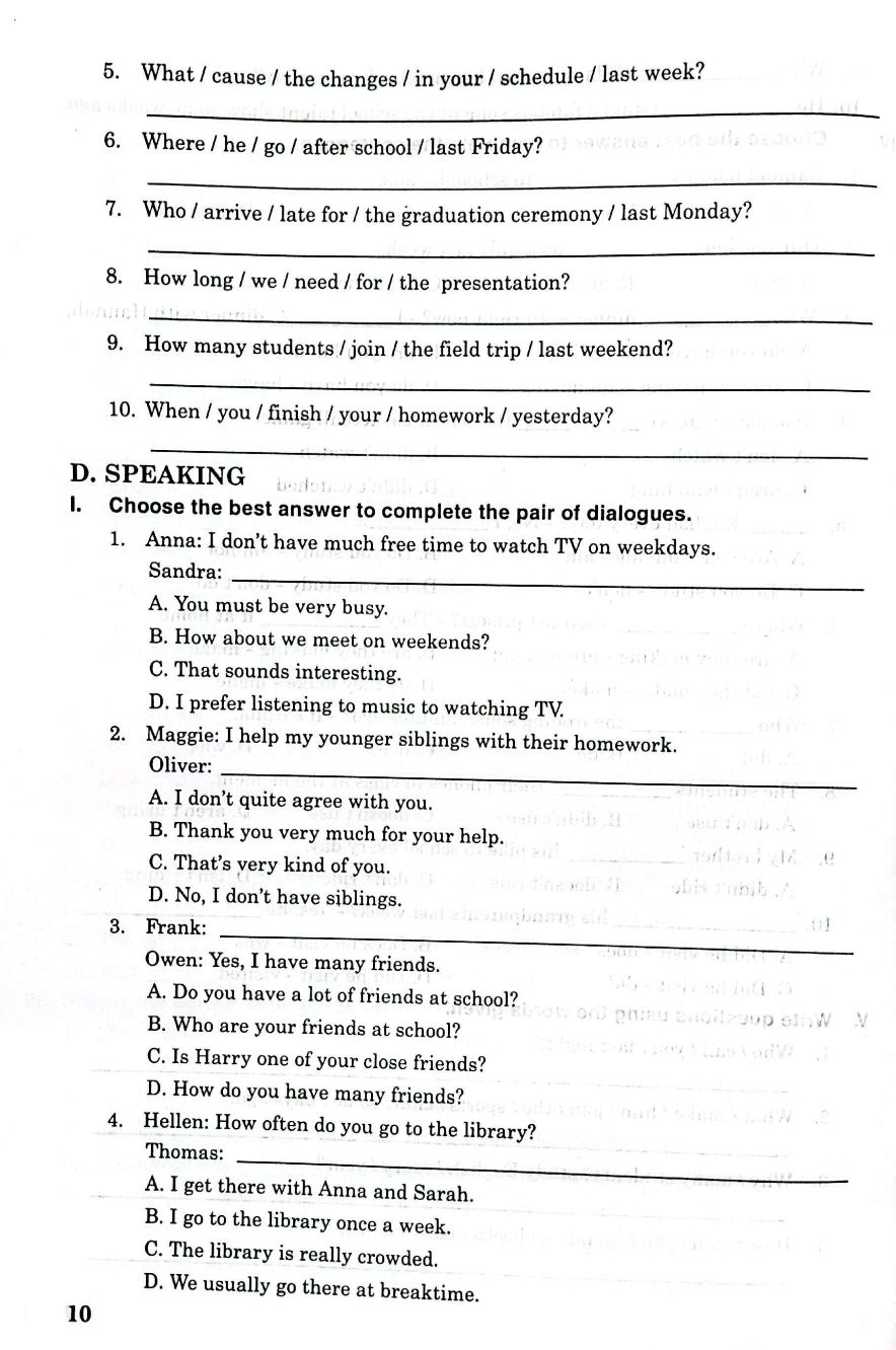 Bài Tập Tiếng Anh 8 (Friends Plus) - Ảnh 9