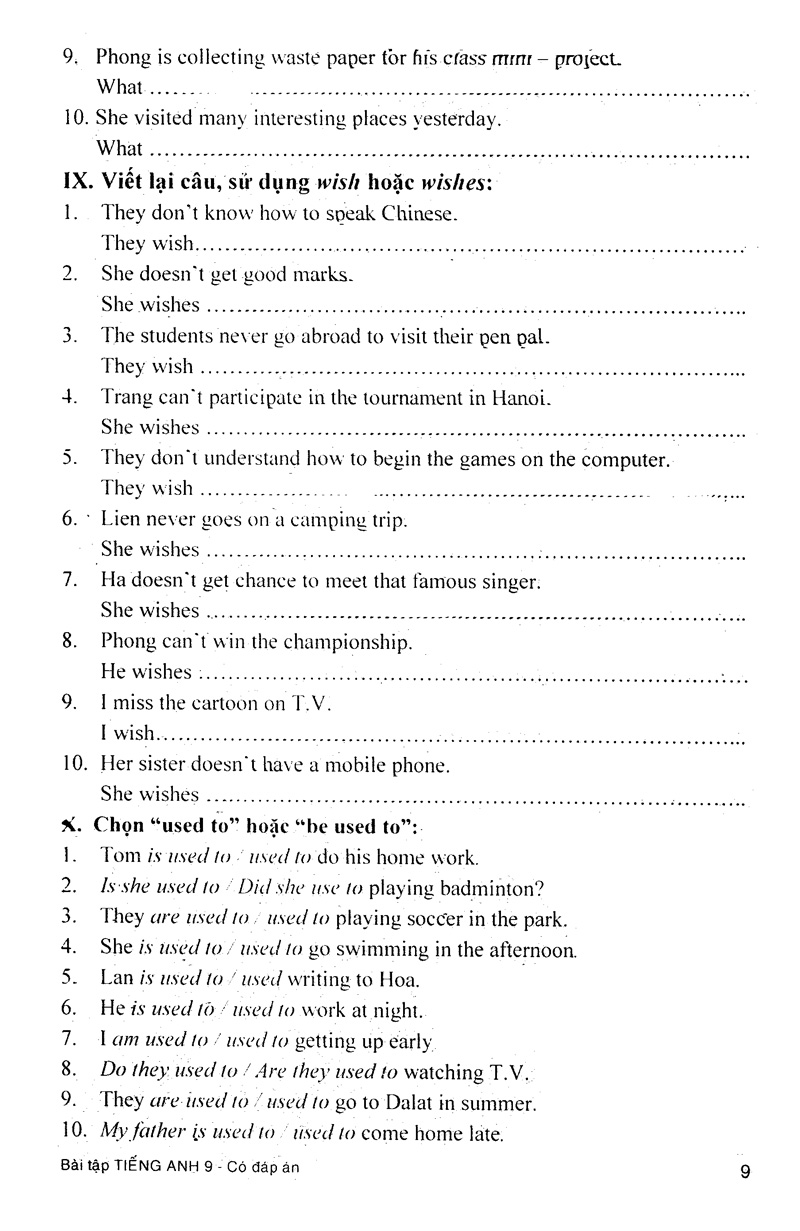 bài tập tiếng anh 9 (có đáp án) - Ảnh 10