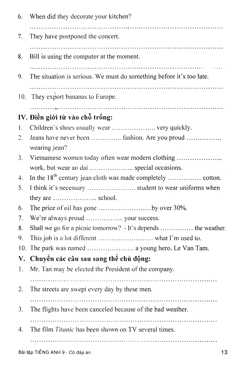 bài tập tiếng anh 9 (có đáp án) - Ảnh 14