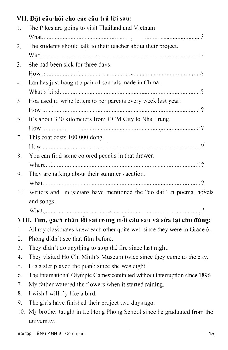 bài tập tiếng anh 9 (có đáp án) - Ảnh 16