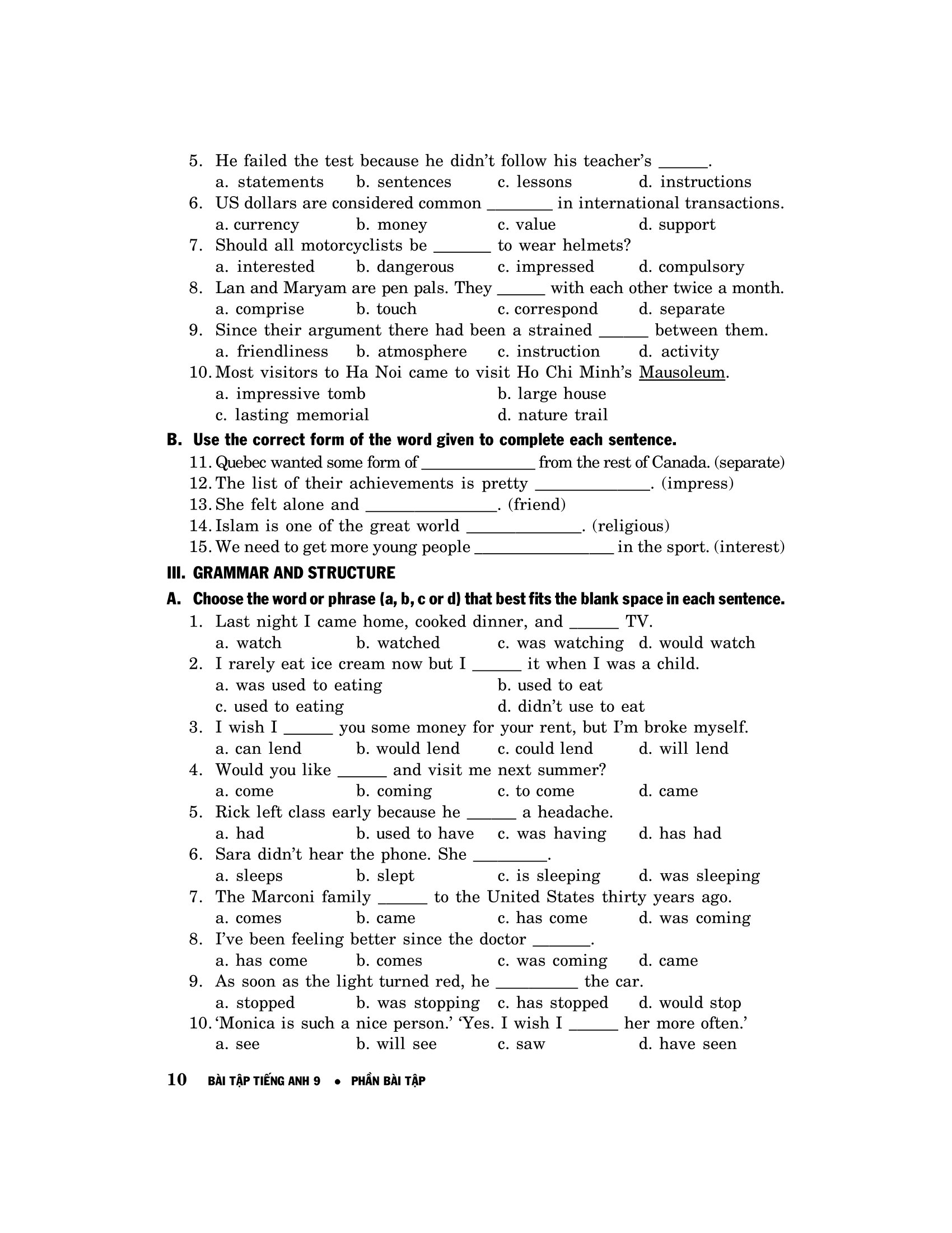 bài tập tiếng anh 9 - không đáp án (2020) - Ảnh 11