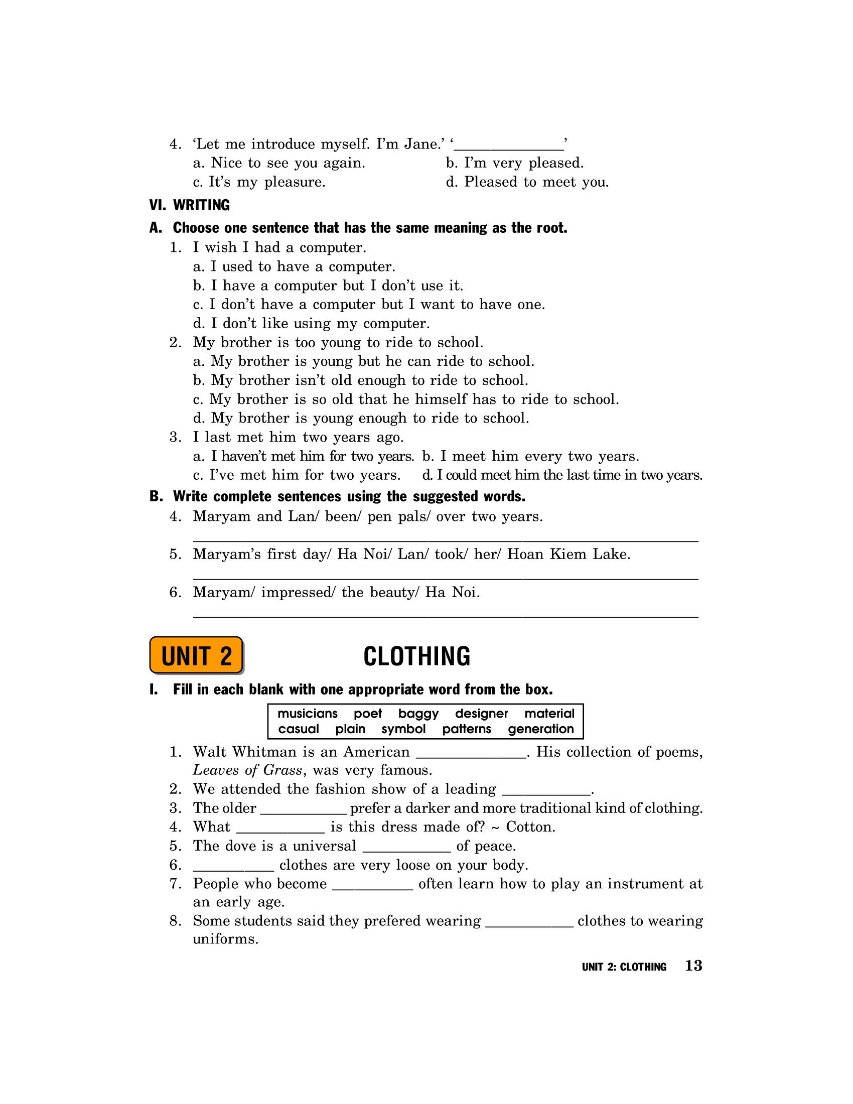 bài tập tiếng anh 9 - không đáp án (2020) - Ảnh 14