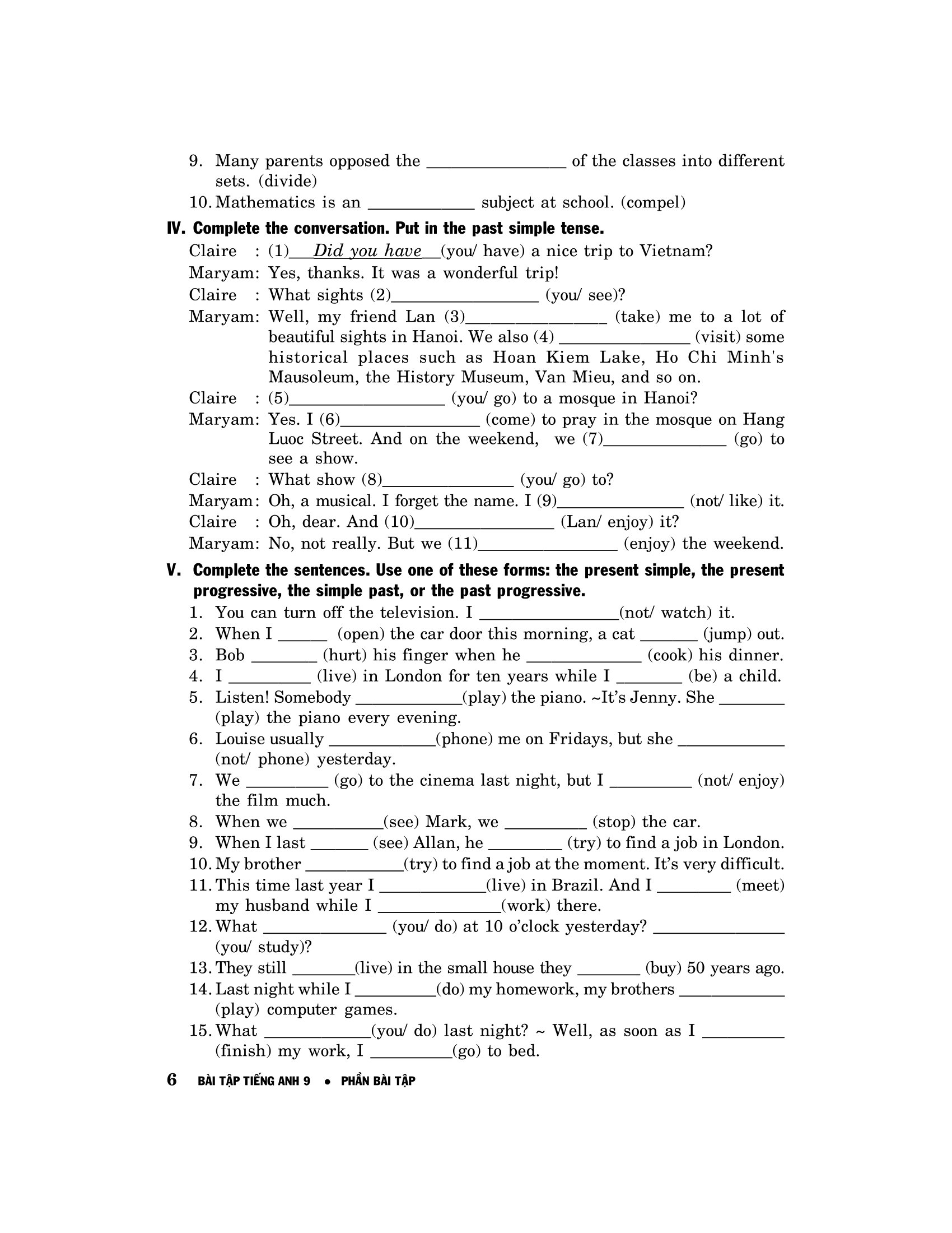 bài tập tiếng anh 9 - không đáp án (2020) - Ảnh 7