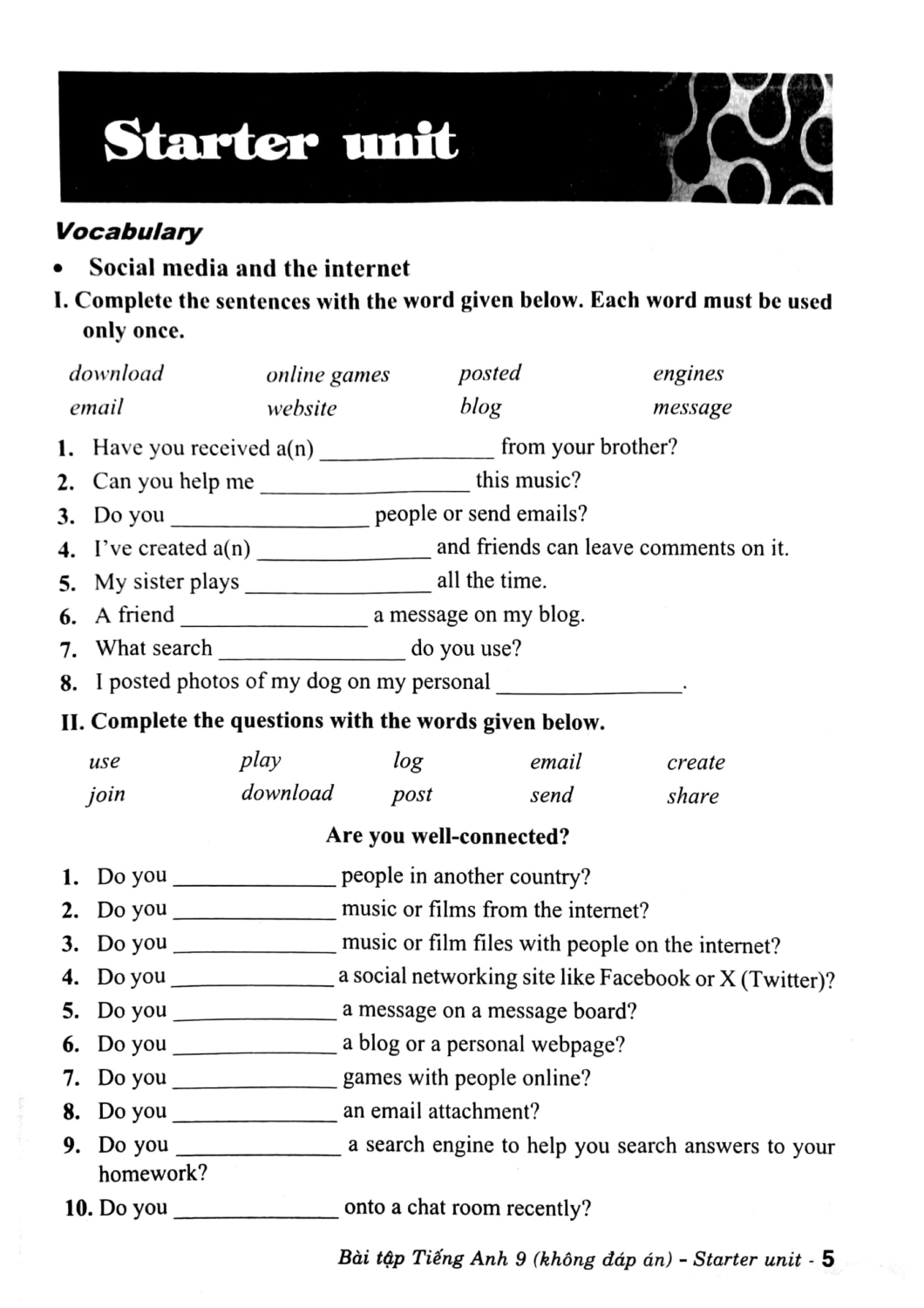 bài tập tiếng anh 9 (không đáp án) (biên soạn theo chương trình gdpt mới - dùng kèm sgk chân trời sáng tạo) - Ảnh 5