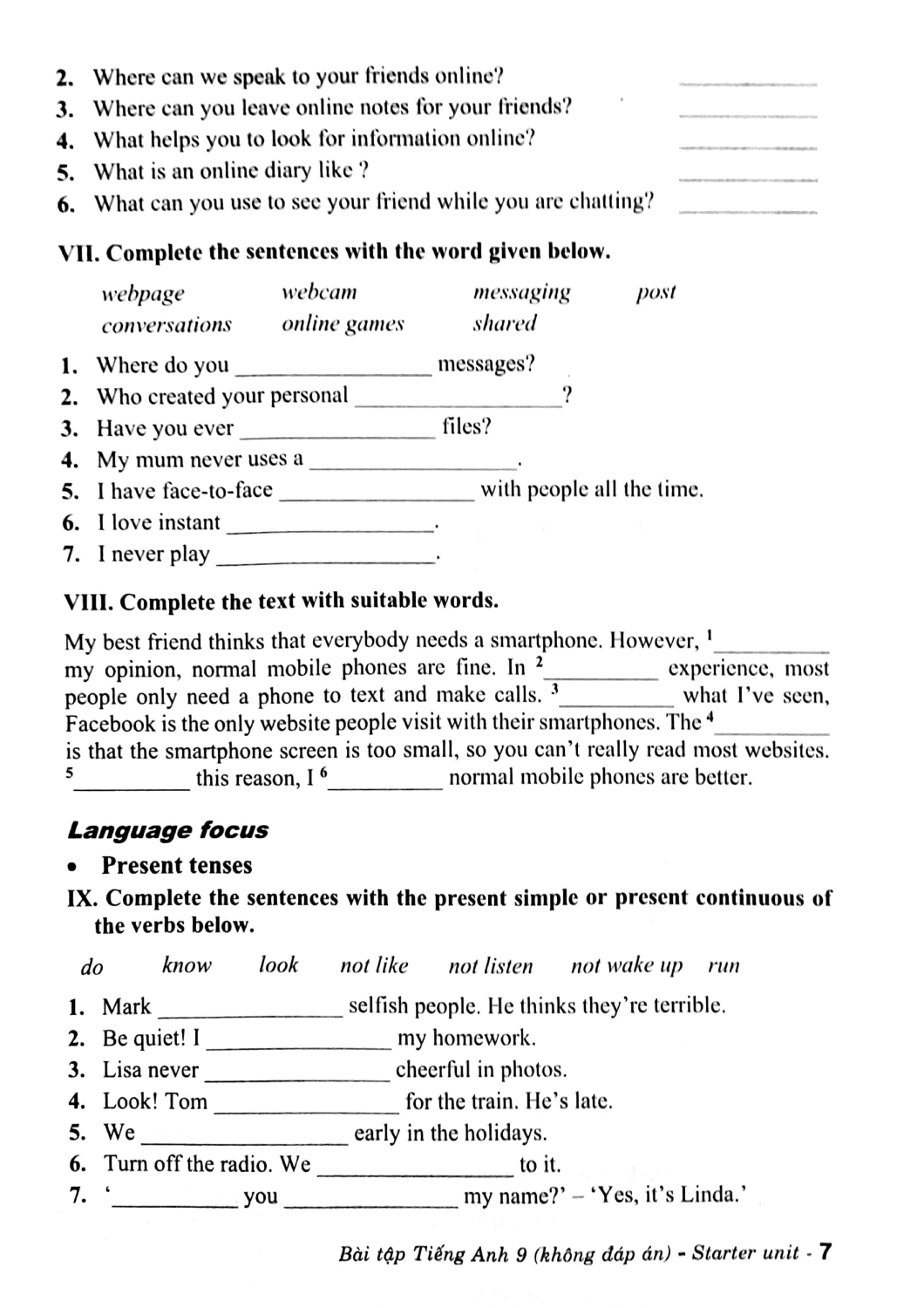 bài tập tiếng anh 9 (không đáp án) (biên soạn theo chương trình gdpt mới - dùng kèm sgk chân trời sáng tạo) - Ảnh 7