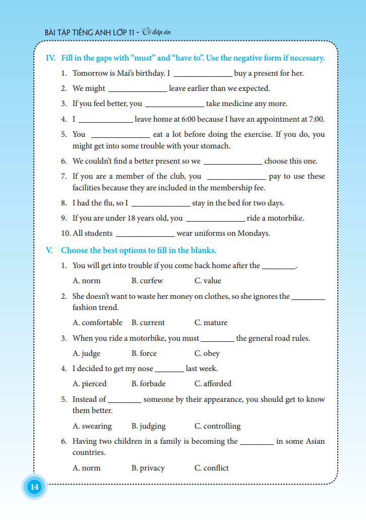bài tập tiếng anh lớp 11 - có đáp án - Ảnh 14