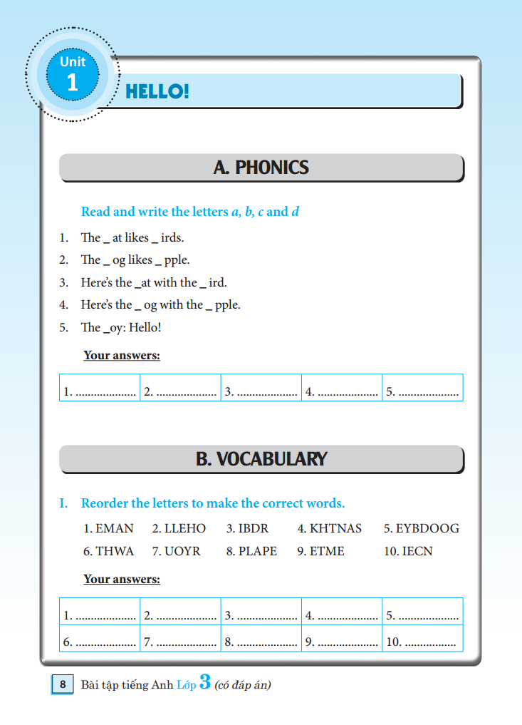 bài tập tiếng anh lớp 3 - có đáp án (tái bản 2021) - Ảnh 6