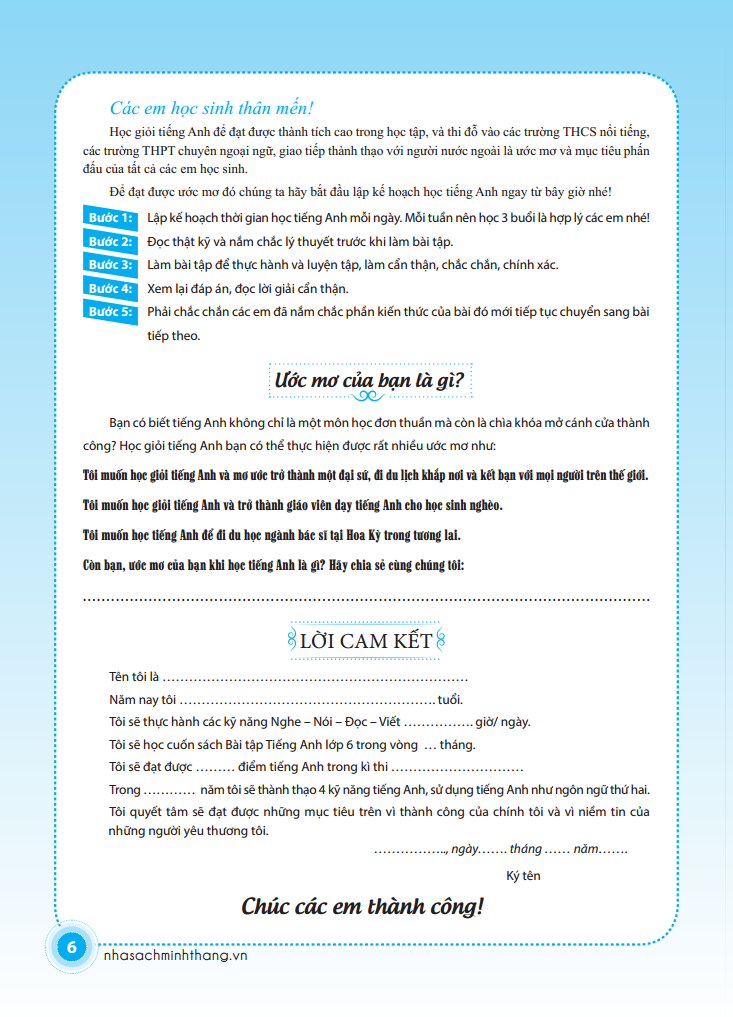 bài tập tiếng anh lớp 6 (không đáp án) (sách màu) - Ảnh 4