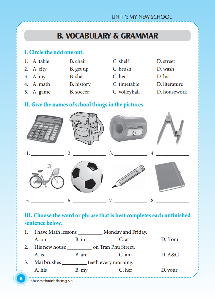 bài tập tiếng anh lớp 6 (không đáp án) (sách màu) - Ảnh 6