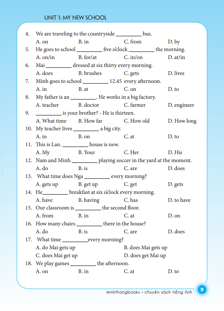 bài tập tiếng anh lớp 6 (không đáp án) (sách màu) - Ảnh 7
