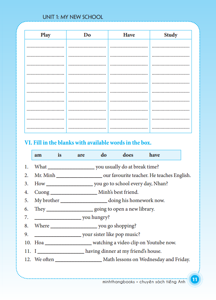 bài tập tiếng anh lớp 6 (không đáp án) (sách màu) - Ảnh 9