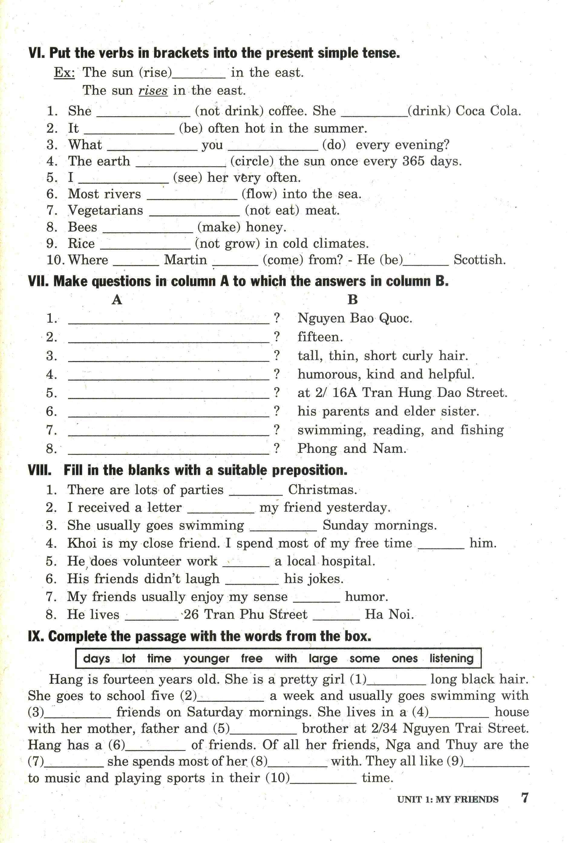 bài tập tiếng anh lớp 8 - không đáp án (2020) - Ảnh 6