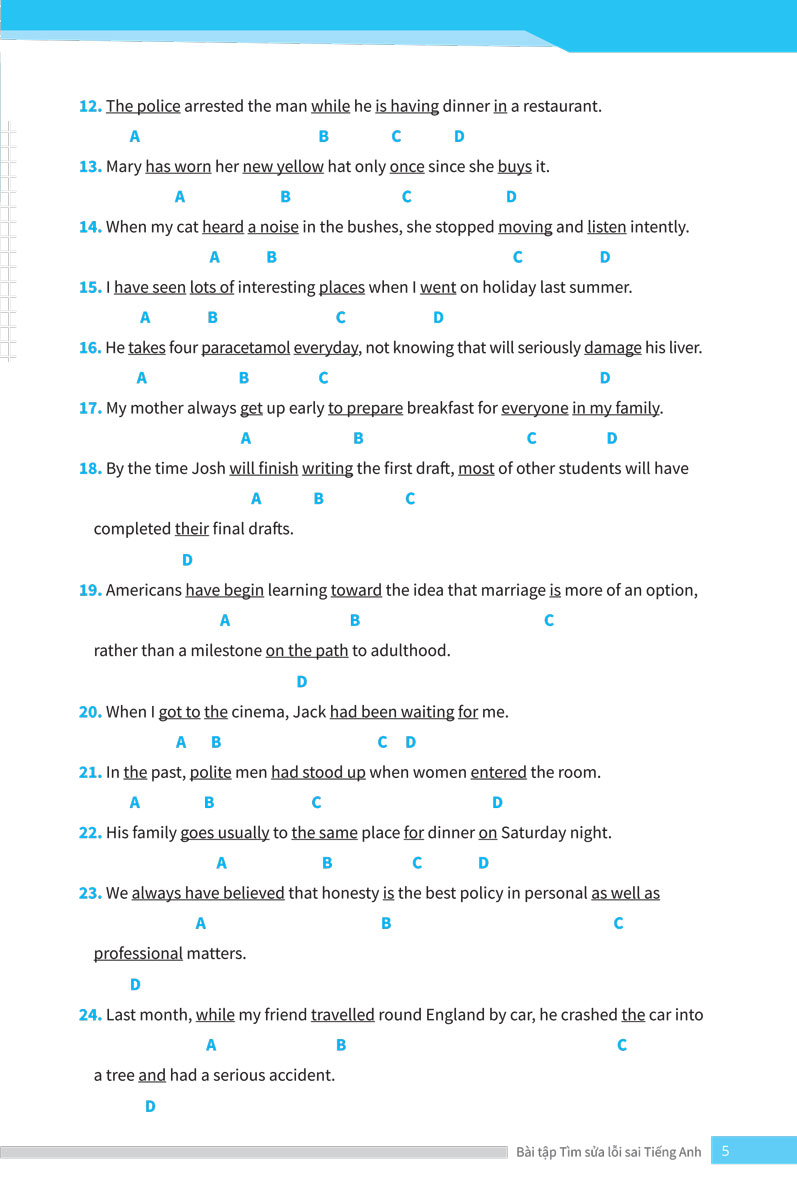 bài tập tìm sửa lỗi sai tiếng anh (ôn thi vào lớp 10 và 10 chuyên) - Ảnh 7